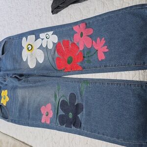 MISSLOOK Blue Floral Straight Leg Jeans